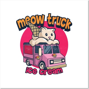 meow ice cream truck Posters and Art